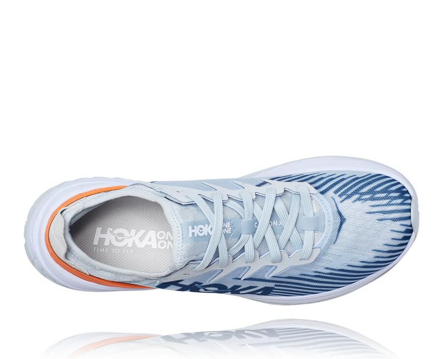 Hoka One One Mens Running Shoes - Carbon X-SPE - White/Blue - DICR09284
